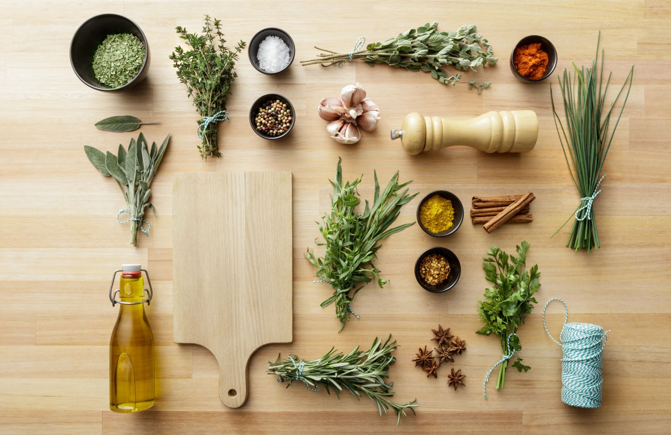 Herbs and spices still life, representing grounded, supportive coaching