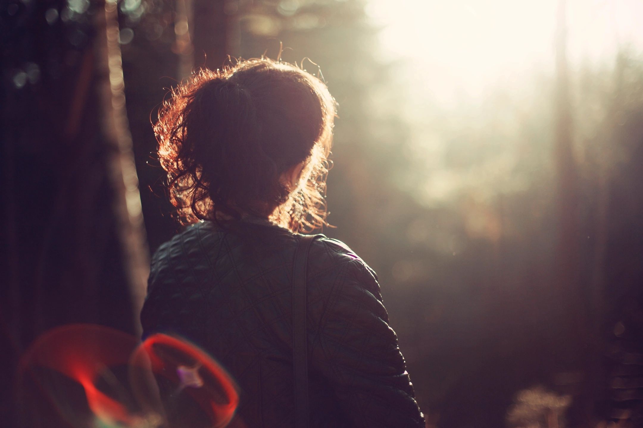 Woman escaping overwhelm